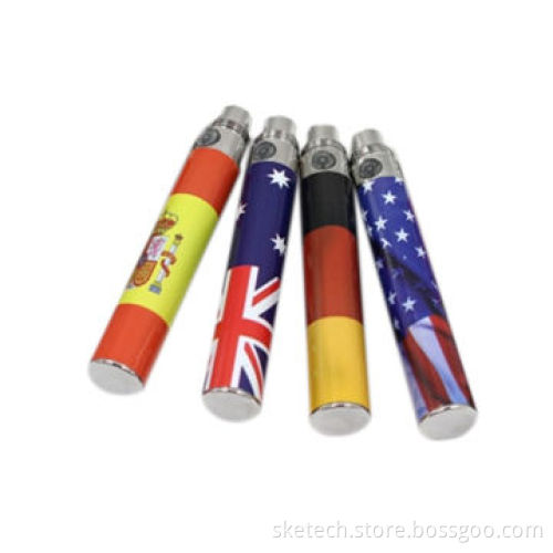 Ego flag battery, colorful, 650/900/1,100mAh capacities, new model